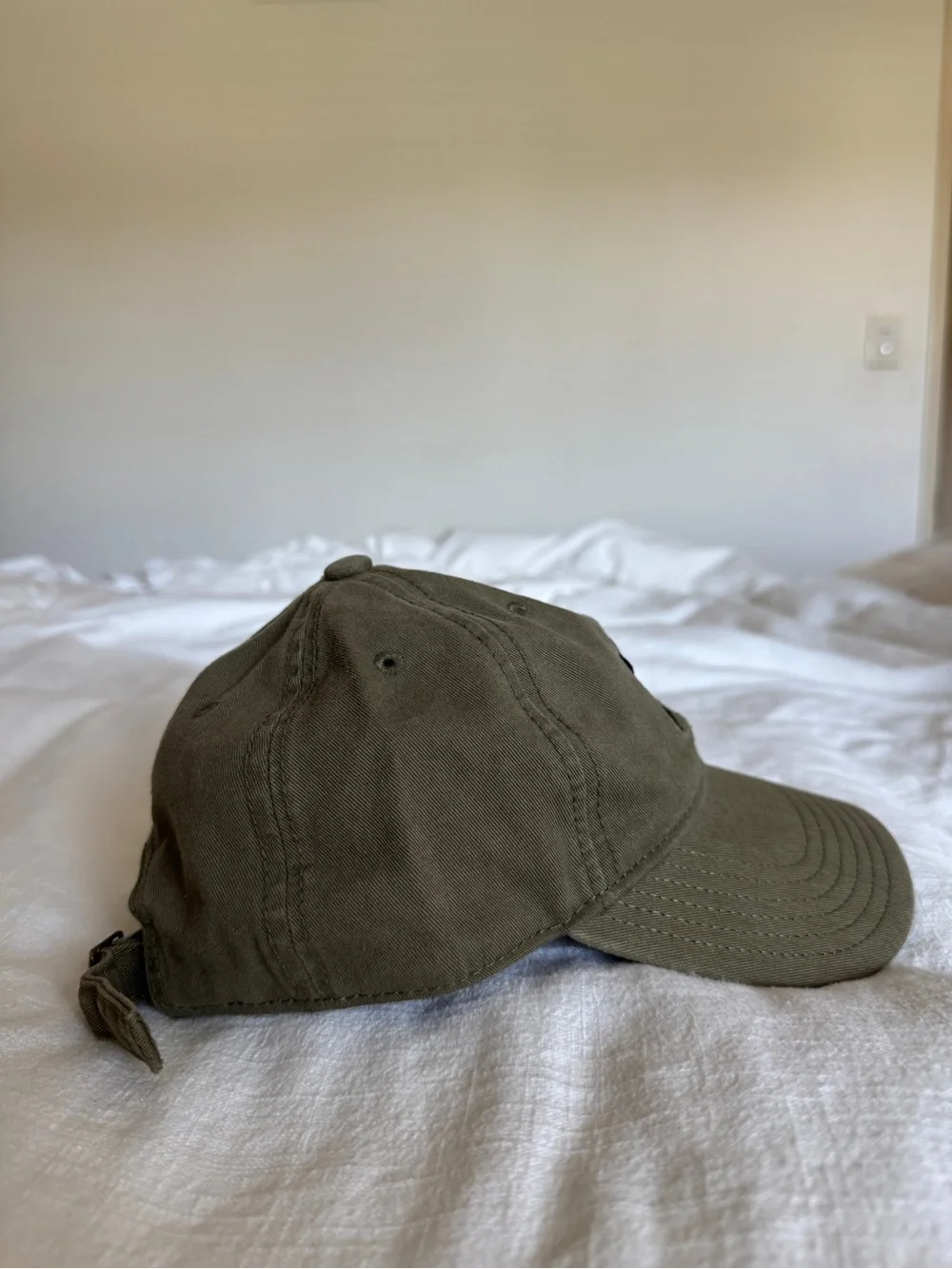 adidas embroidered Trefoil cotton baseball cap in olive green NWOT